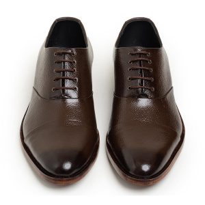 Men's Classic Grained Captoe Oxford Shoes (brown) Bella